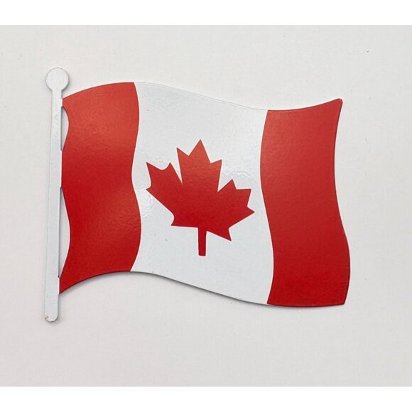 Canadian Flag Refrigerator Magnet Maple Leaf Metal Red White - Picture 5 of 6